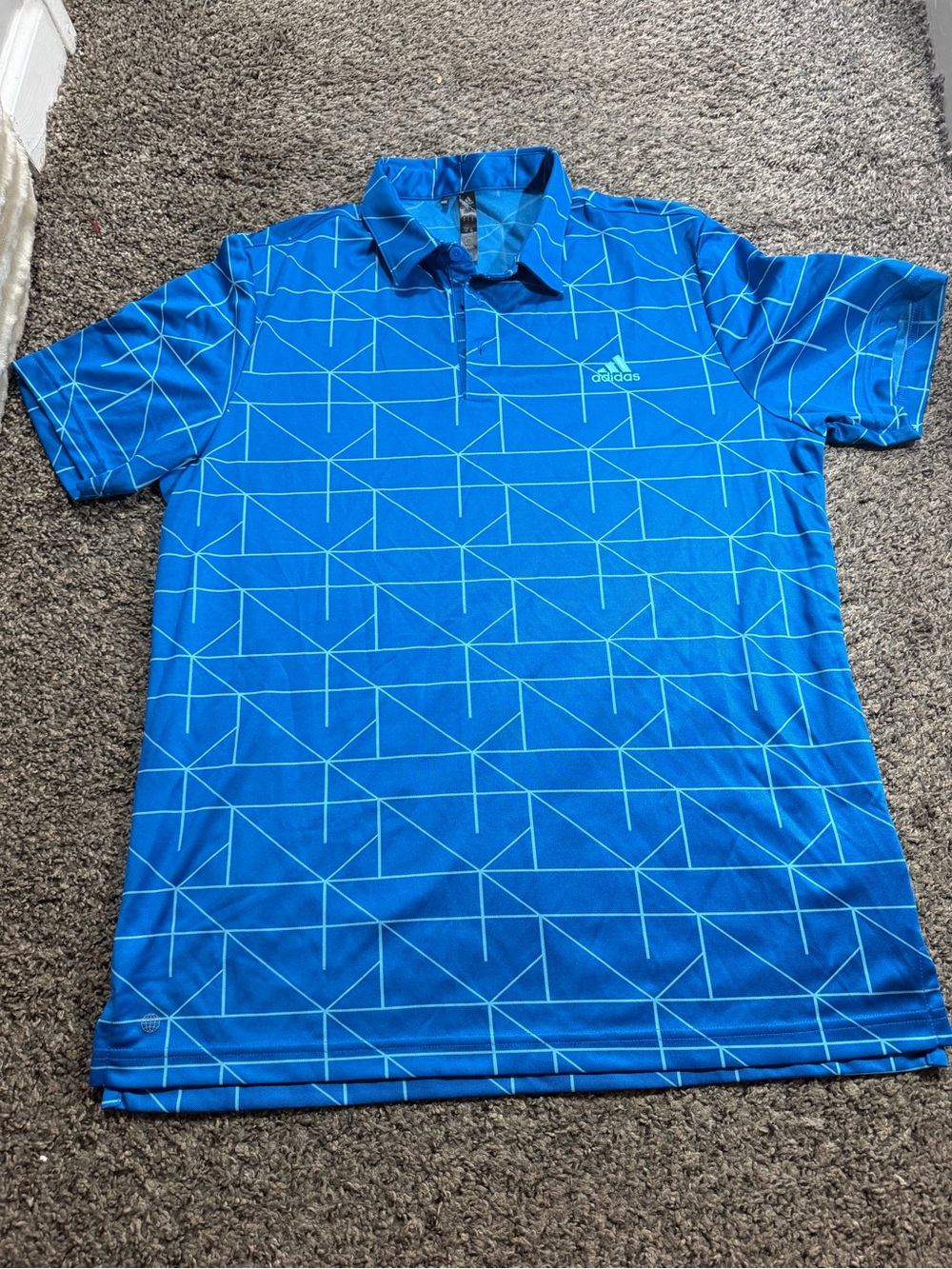 adidas Men’s Bright Blue Geometric Polo